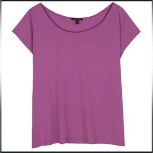 Eileen Fisher 100% silk stretch jersey tee XL